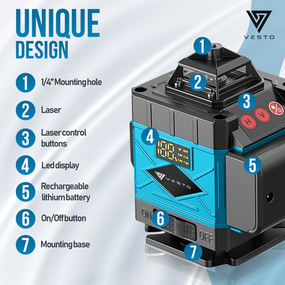 Vesto® 4D Kruislijnlaser inclusief statief