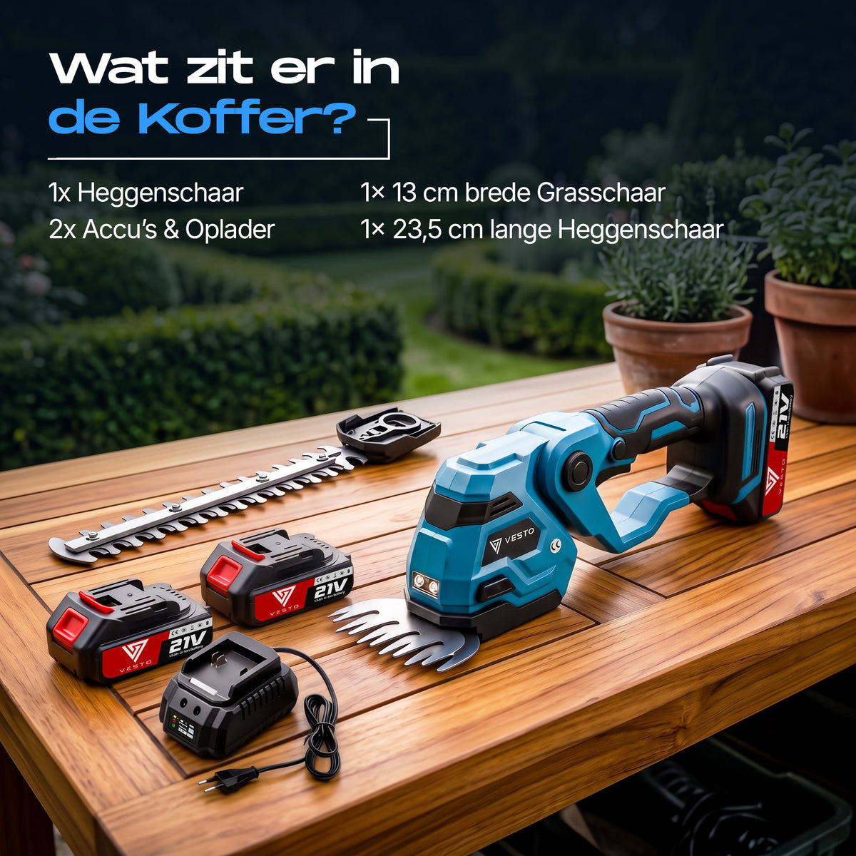 Vesto® Accu Heggenschaar met Hoekverstelling
