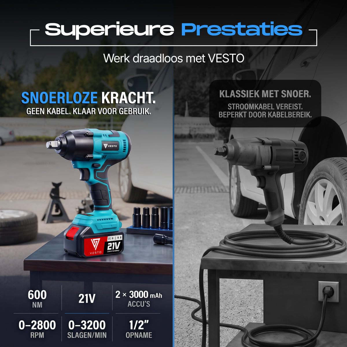 Vesto® Accu Slagmoersleutel 21V