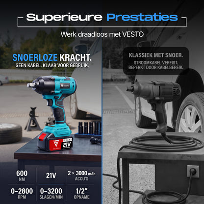 Vesto® Accu Slagmoersleutel 21V