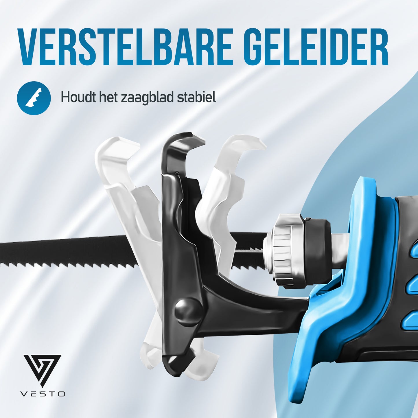 Vesto® Accu Reciprozaag – Incl. 2 Accu’s, Zaagbladen & Koffer – Voor Hout, Metaal & Kunststof