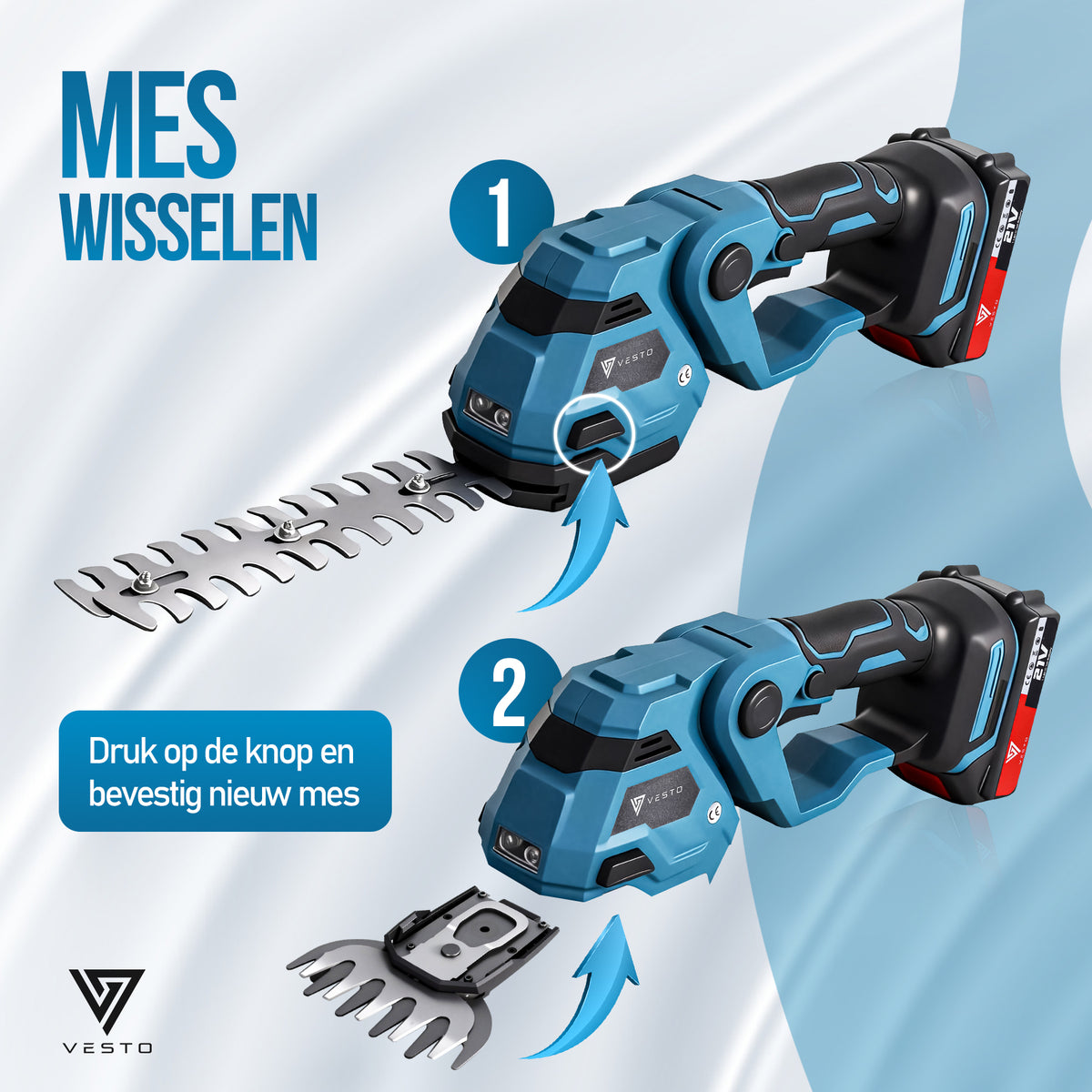 Vesto® Accu Heggenschaar met Hoekverstelling