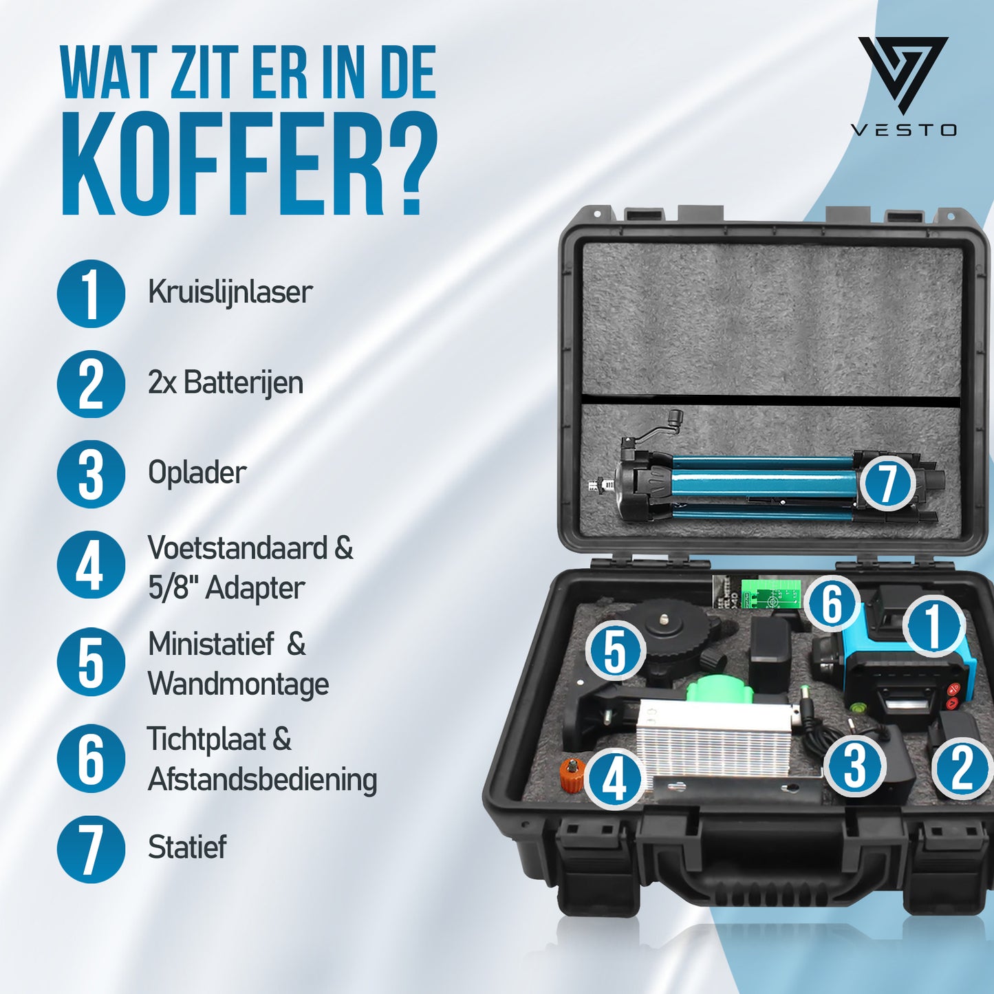 Vesto® 4D Kruislijnlaser inclusief statief