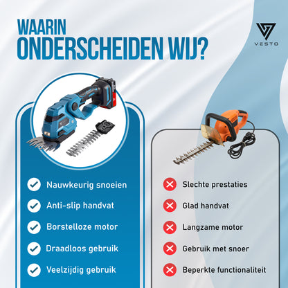 Vesto® Accu Heggenschaar met Hoekverstelling