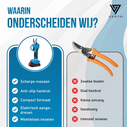 Vesto® Elektrische Snoeischaar met verlengsteel