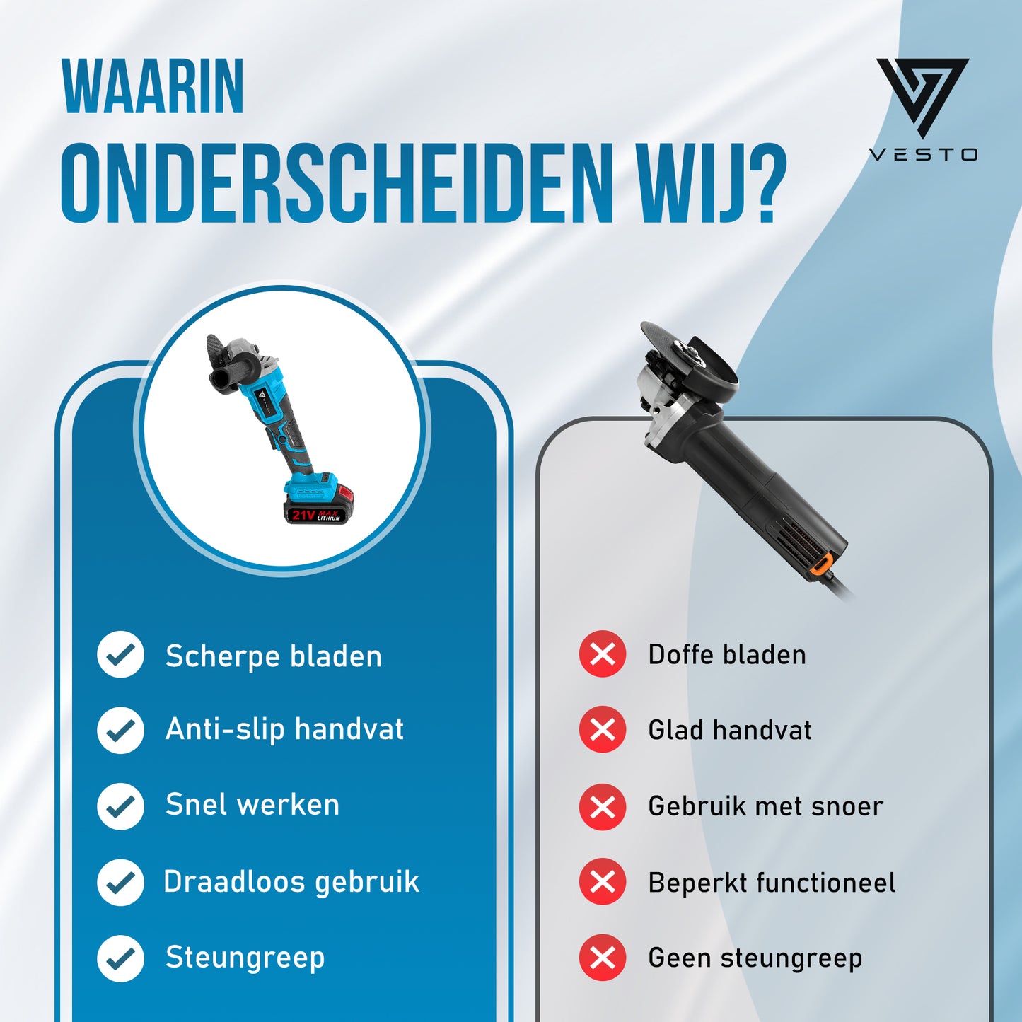 Vesto® Accu Haakse Slijper