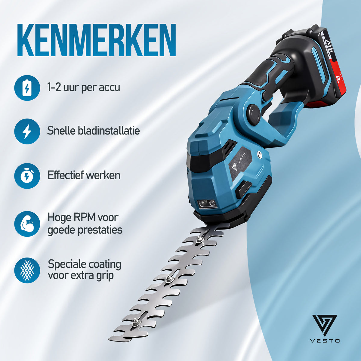 Vesto® Accu Heggenschaar met Hoekverstelling