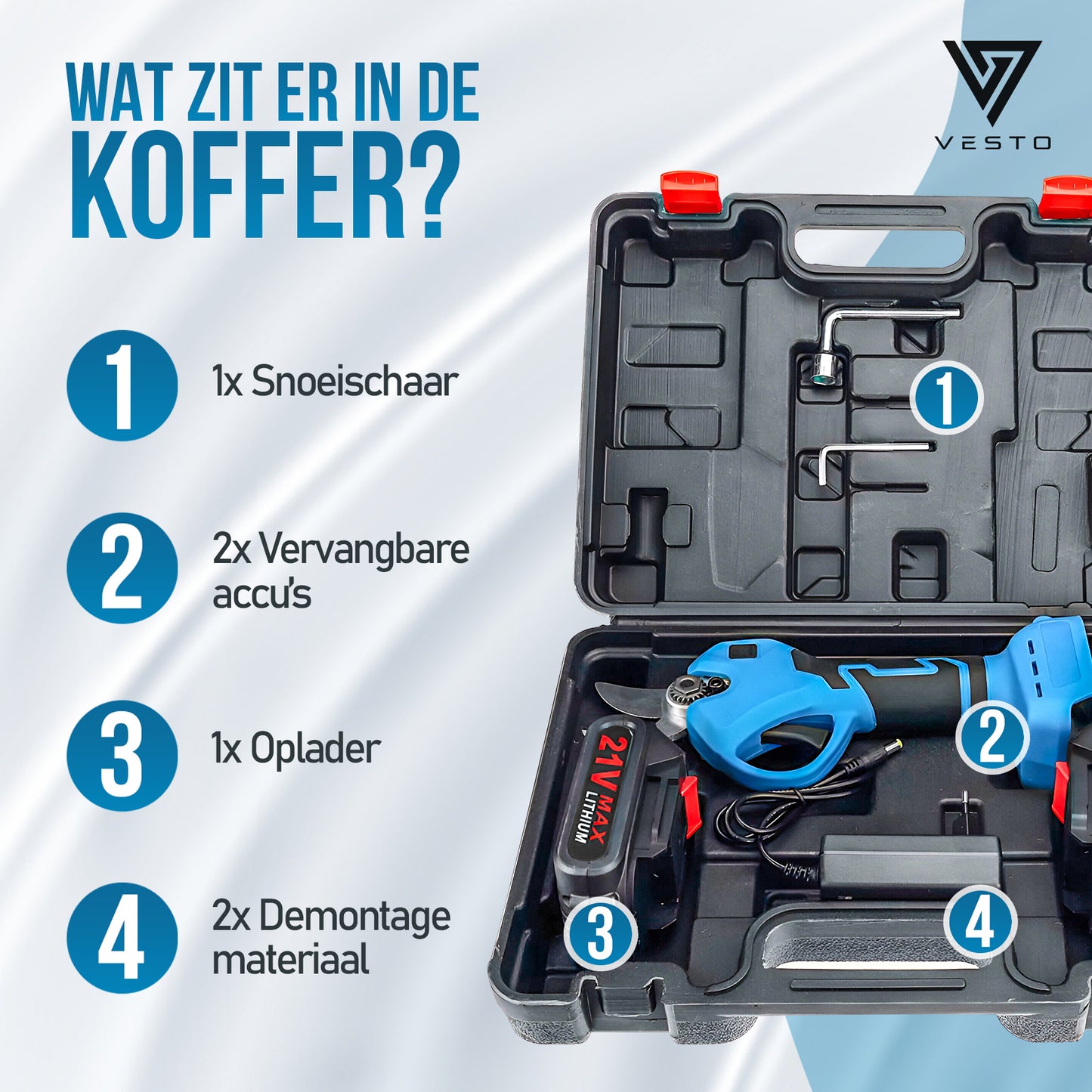 Vesto® Elektrische Snoeischaar met verlengsteel