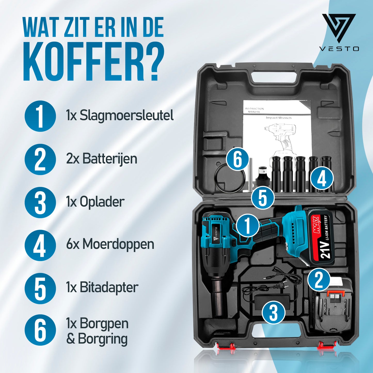 Vesto® Accu Slagmoersleutel 21V